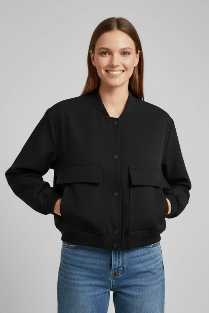 Tara | Women's Button Closure Ribbed Hem Knit Jacket