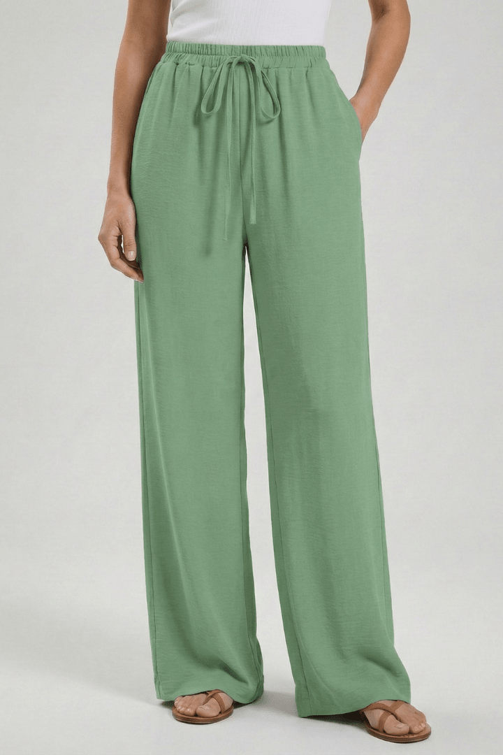 Paloma | Women's Drawstring Waist Wide Leg Palazzo Trousers