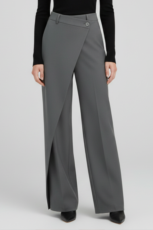 Remi | Women's Asymmetric Front Straight Leg Trousers
