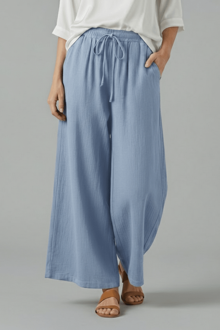 Maren | Women's Drawstring Waist Wide Leg Trousers