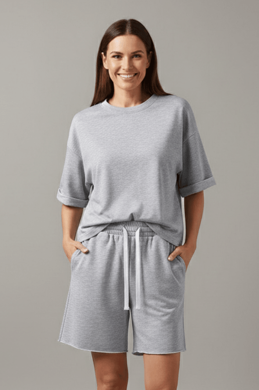 Cali | Women's Crop Top and Drawstring Shorts Two-Piece Set