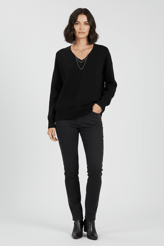 Petra | Women's V-Neck Long Sleeve Pullover Knit Sweater