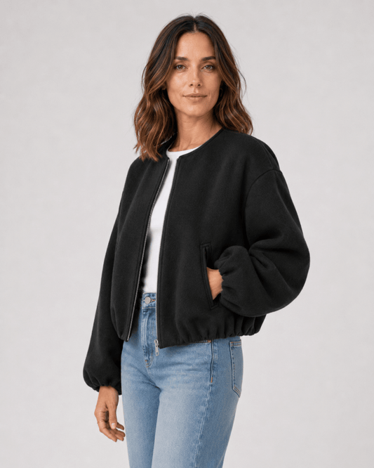 Opal | Women's Cropped Wool Blend Bomber Jacket