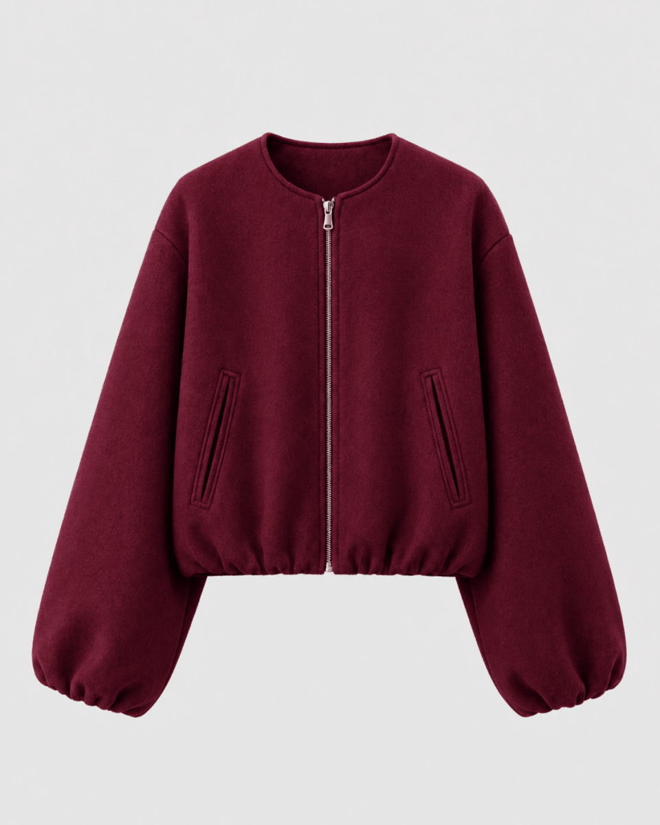 Opal | Women's Cropped Wool Blend Bomber Jacket