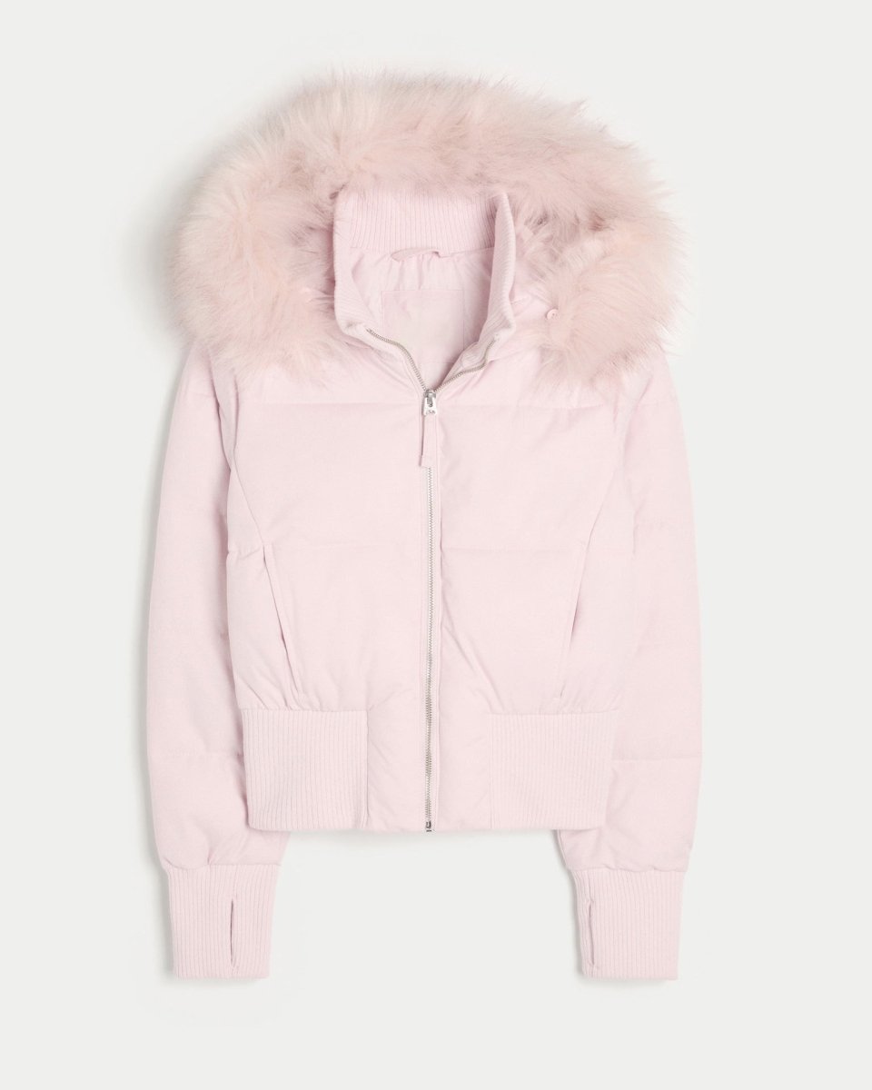 Women's Quilted Winter Jacket with Removable Hood
