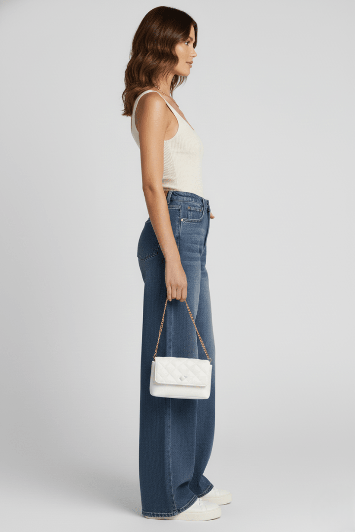 Indie | Women's Wide Leg Fleece Lined Denim Jeans