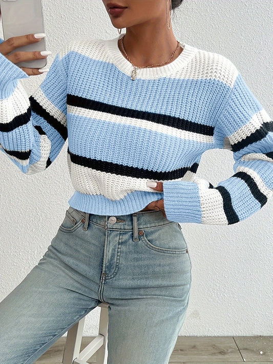 Luca | Striped Knit Cropped Sweater