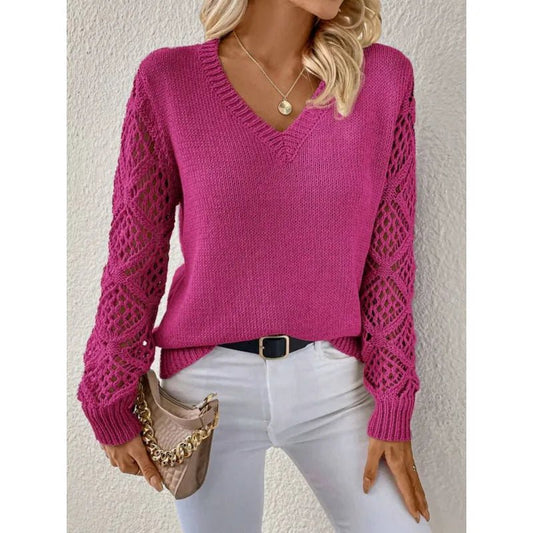 Elodie | Elegant V-Neck Knit Sweater