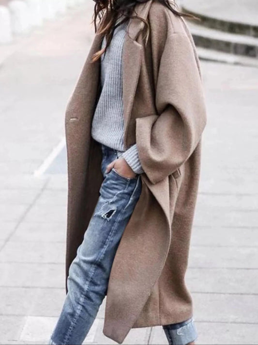 Amelie | Oversized Wool-Blend Long Coat