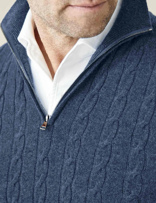 Dawson | Men's Quarter Zip Cable Knit Sweater