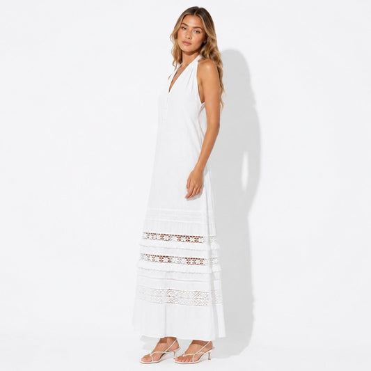 Vail | Women's Halter Lace Maxi Dress