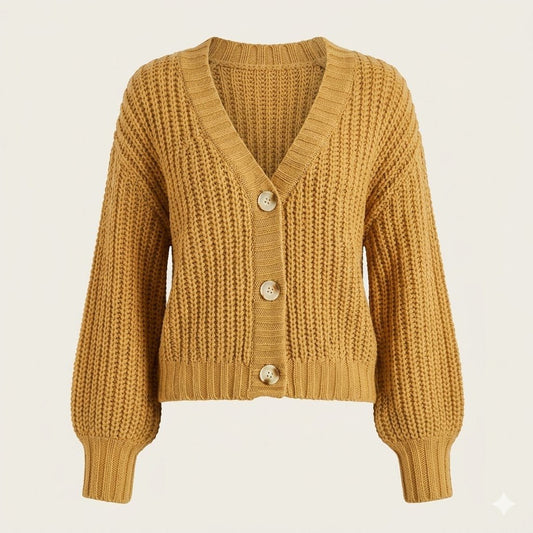 Elena | Chunky Knit Button Cardigan
