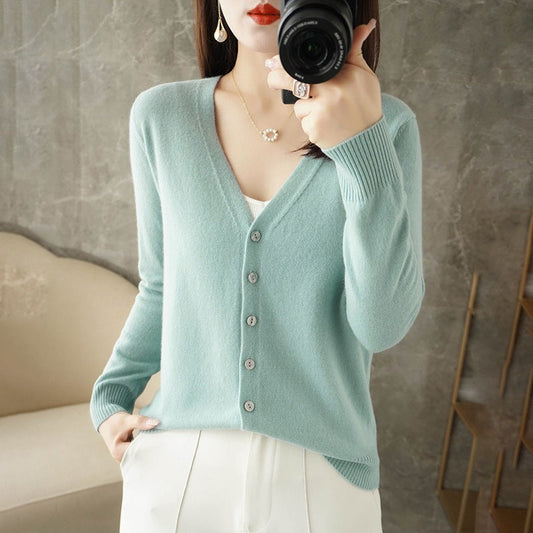 Joy | Women's V-Neck Button-Front Long Sleeve Cardigan