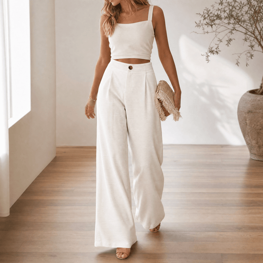 Cavendish | High Waist Wide Leg Tailored Pants