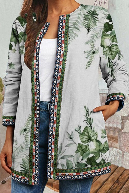 Judie | Women's Floral Print Open Front Cardigan