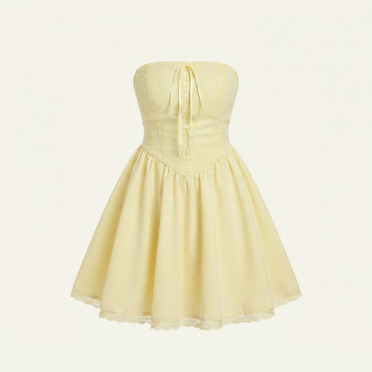 Elegant Strapless Mini Dress For Women