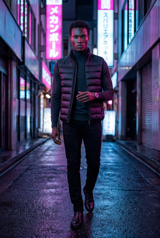 Kai | Men's Lightweight Puffer Vest, High Collar