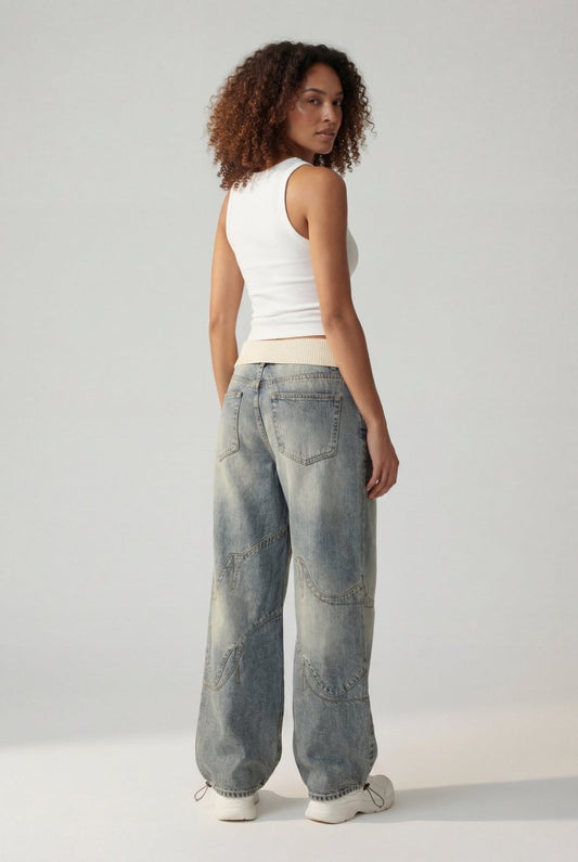 Sloane | Women's Baggy Wide Leg Jeans, Relaxed Denim
