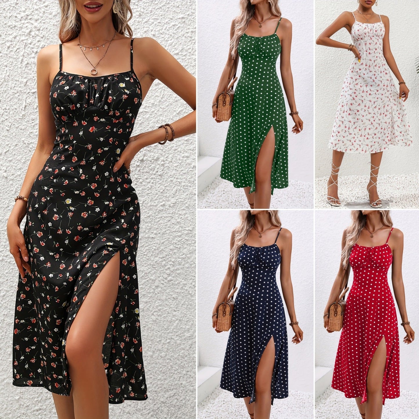 Floral Slit Summer Dress For Women