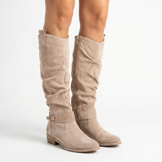 Ottoline | Low Heel Knee High Side Zip Boots