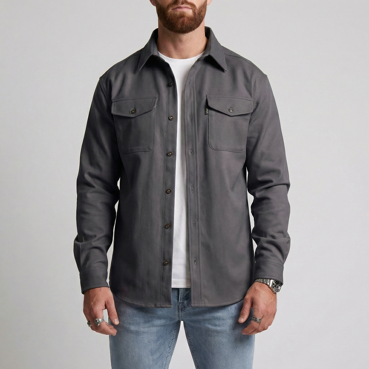 Barclay | Heavyweight Button Up Utility Overshirt Relaxed Fit