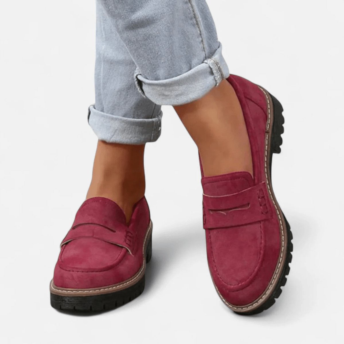 Noemie | Women's Round Toe Stitched Slip-On Loafers