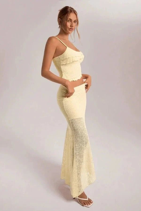 Bettylia | Women's Lace Two Piece Skirt Set