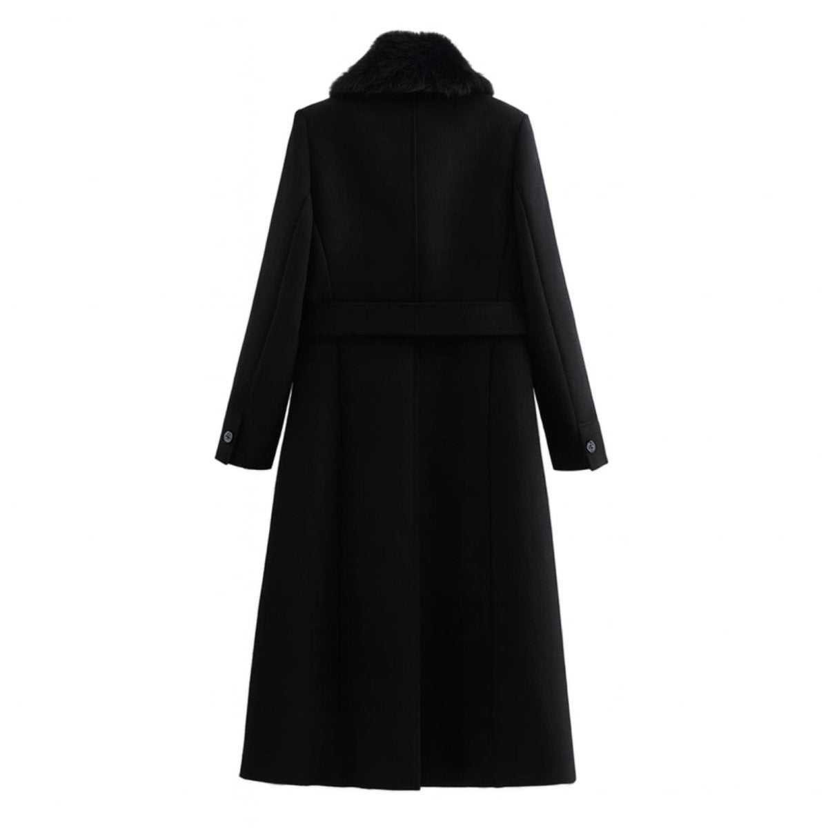 Bindi | Virgin Wool Coat with Oversized Fur Collar