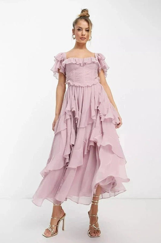 Freyna | Tiered Chiffon Featherlight Co-ord Set