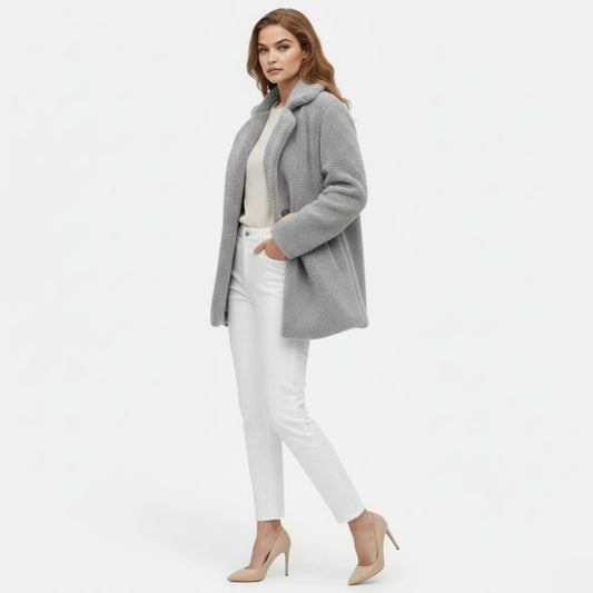 Brielle | Plush Bouclé Structured Wool Coat