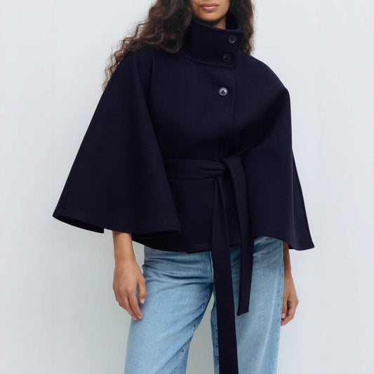 Matilda | Belted Cape Wool Blend Coat
