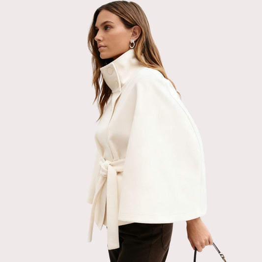 Tove | Funnel Neck Kimono Sleeve Cape Winter Jacket