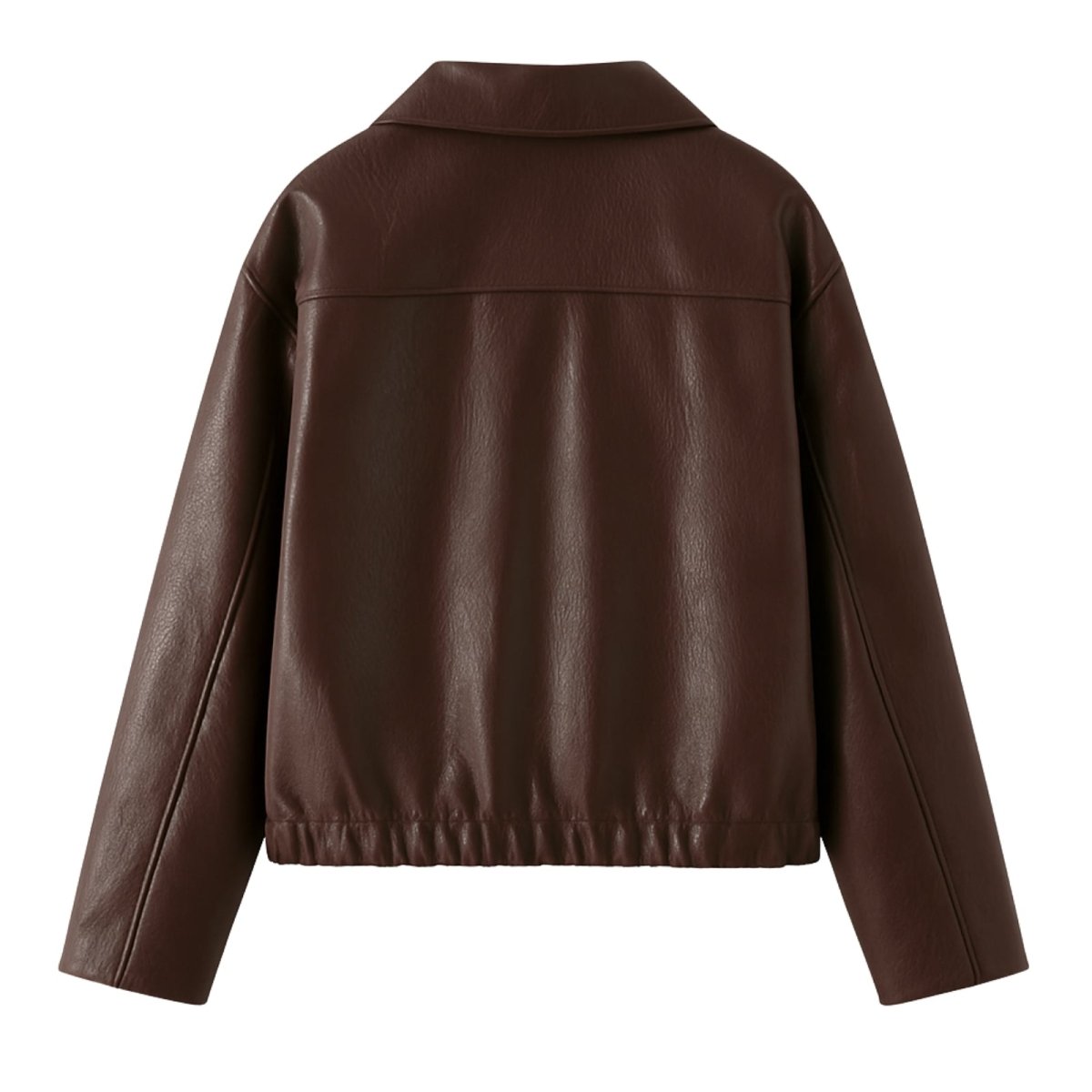 Fleur | Oversized Zip-Up Vegan Leather Biker Jacket