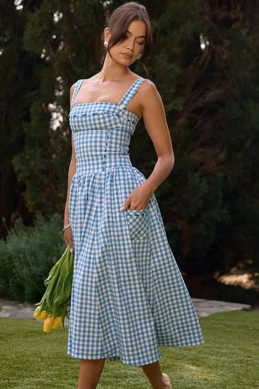 Bridie | Flowy Pleated Midi Sundress