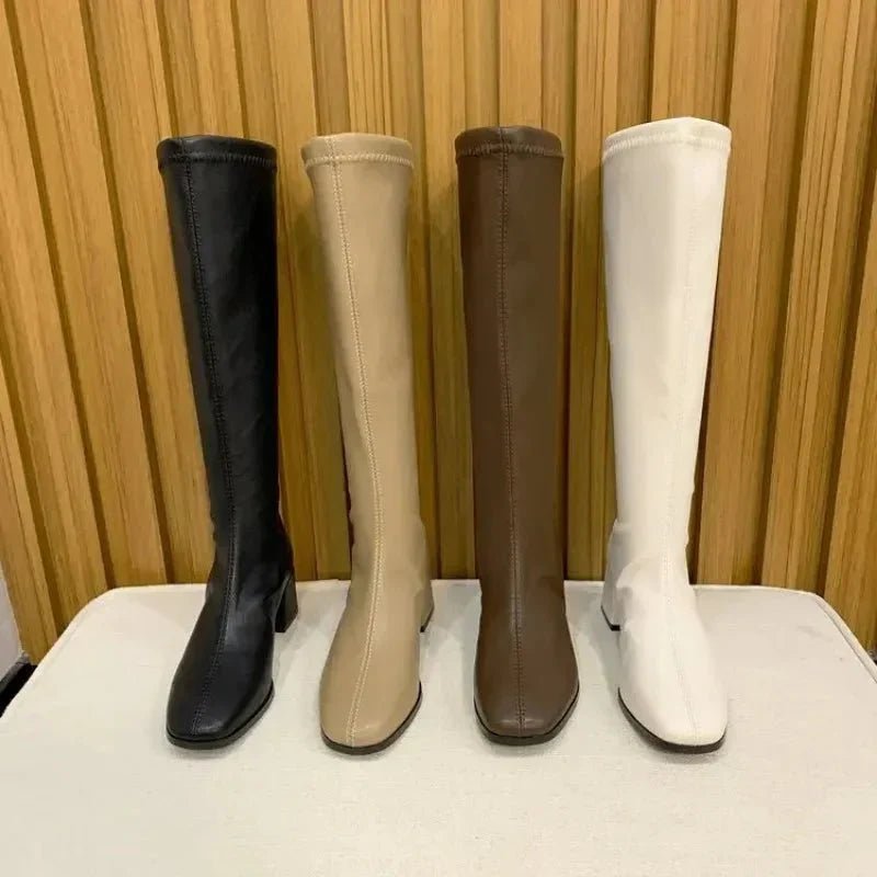 Elena | Elegant Knee-High Block Heel Boots