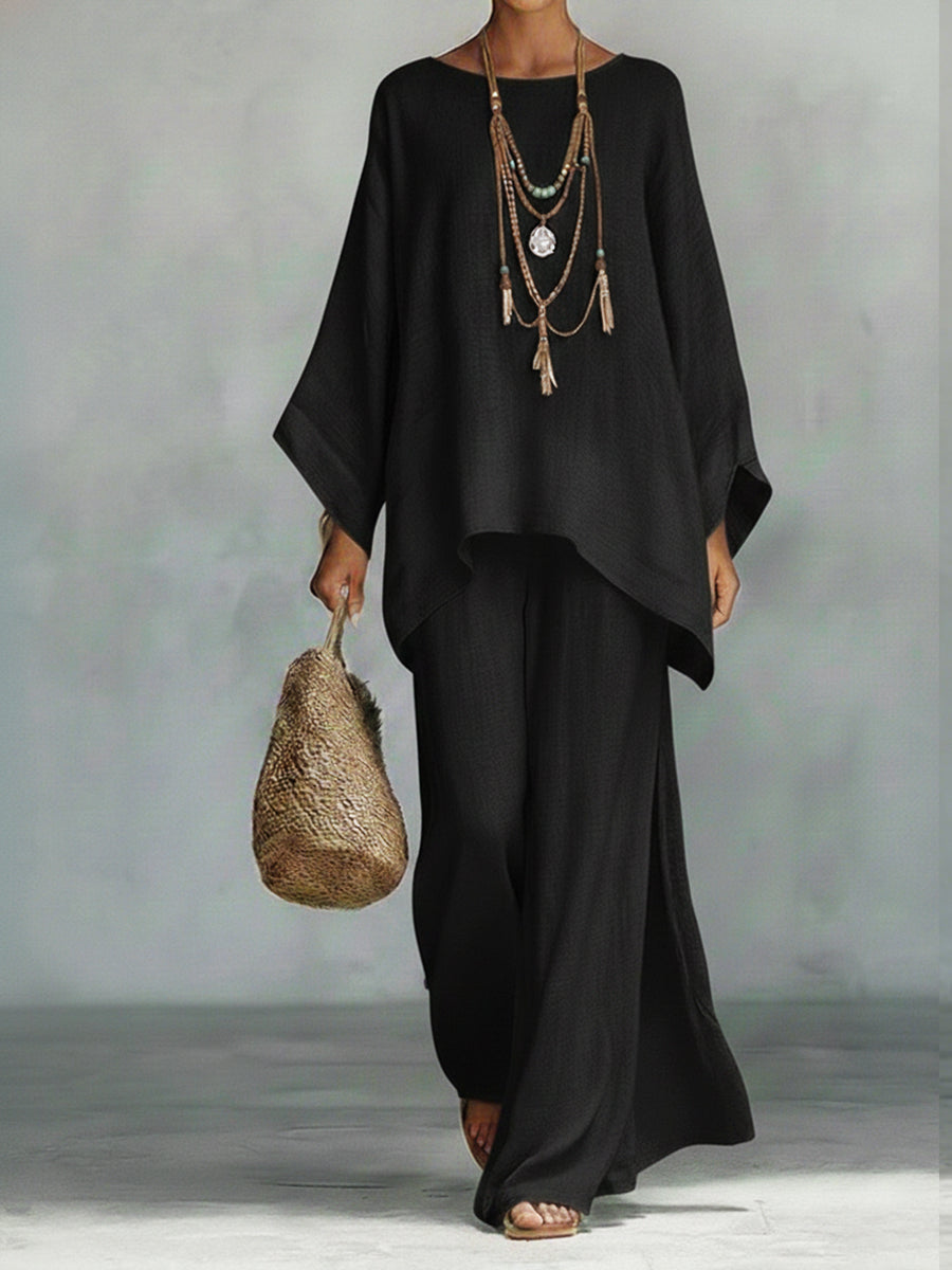 Esme | Batwing Linen Top and Trouser Set