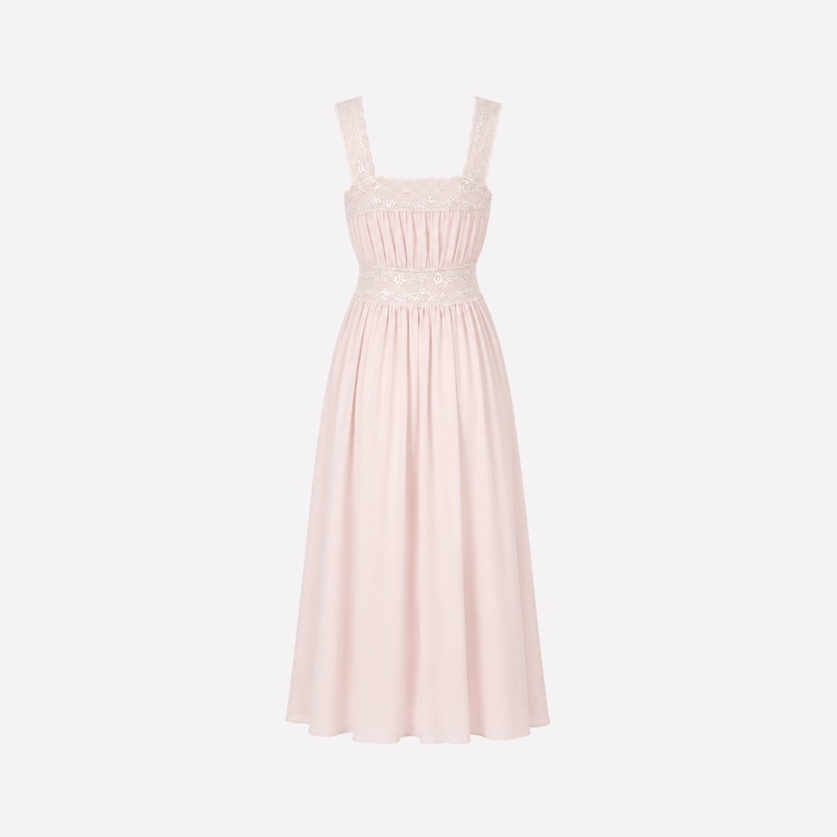 Naeva | Women's Lace Trim Chiffon Midi Dress