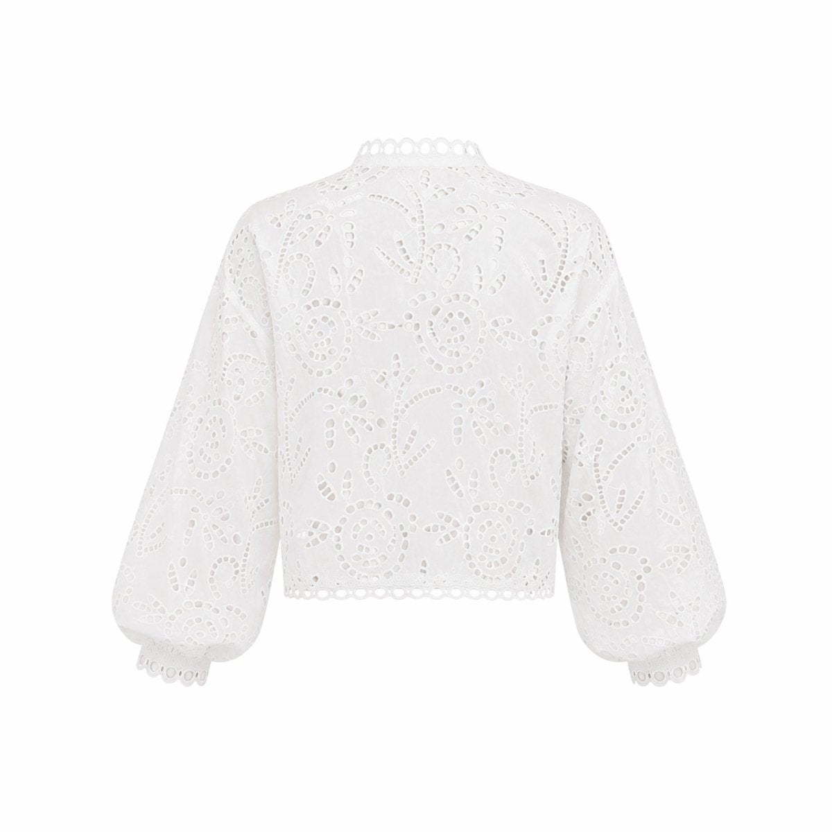 Sorina | Women's Eyelet Lace Balloon Sleeve Top