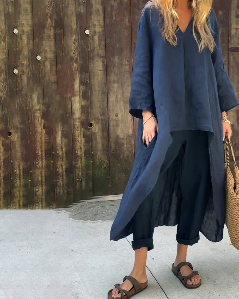Brenna | Relaxed Linen Wide Leg Pants Co-Ord Set