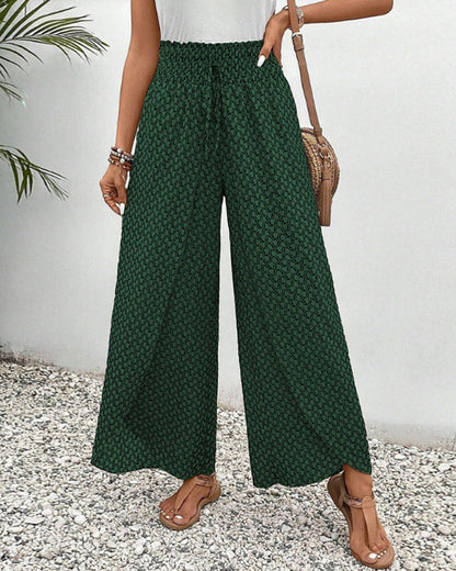 Iridessa | Lightweight Flowing Casual Wear Leg Trousers with Elastic Waist