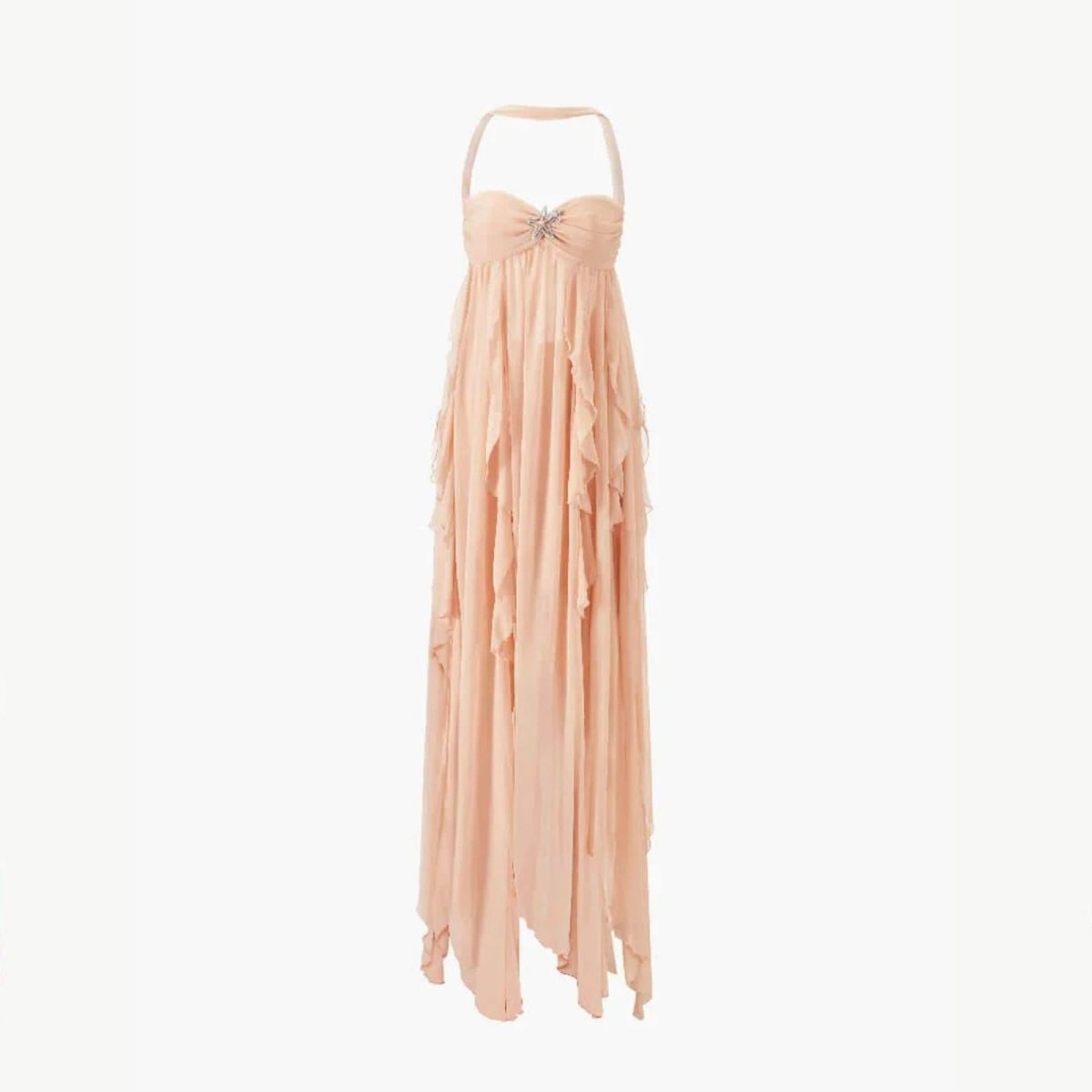Ariel | Embellished Star Open-Back Maxi Dress