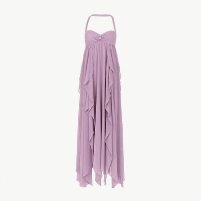 Ariel | Embellished Star Open-Back Maxi Dress