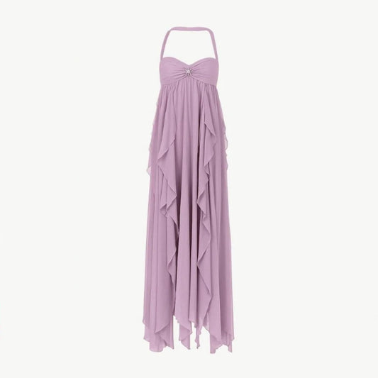 Ariel | Embellished Star Open-Back Maxi Dress