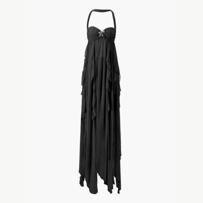 Ariel | Embellished Star Open-Back Maxi Dress