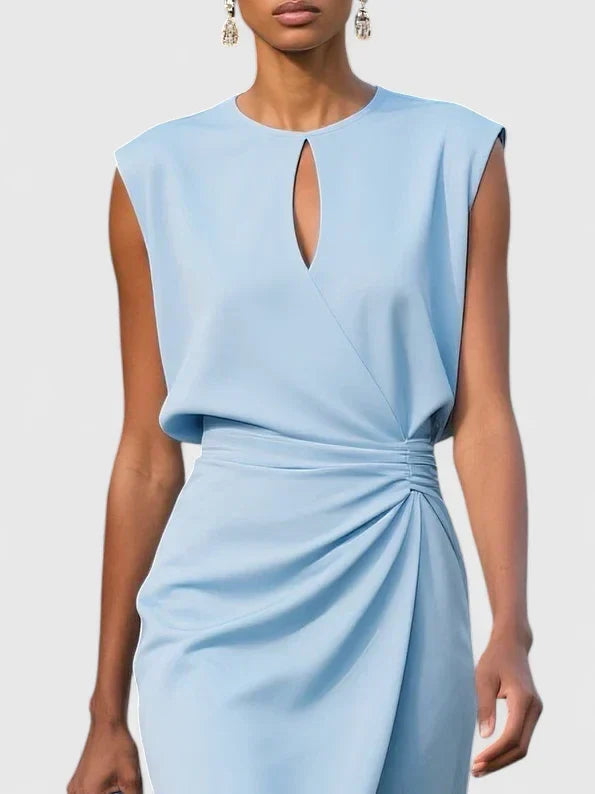 Ruchelle | Ruched Waist Elegant Occasion Midi Dress