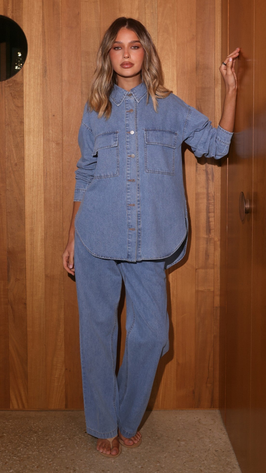 Zenia | Women's Long Sleeve Denim Shirt