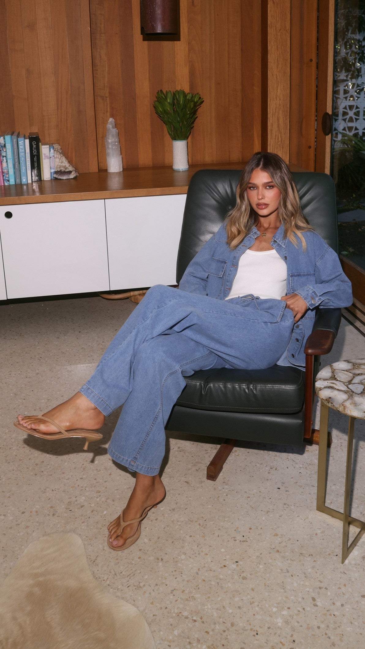 Zenia | Women's Elasticated Waist Wide Leg Denim Pants