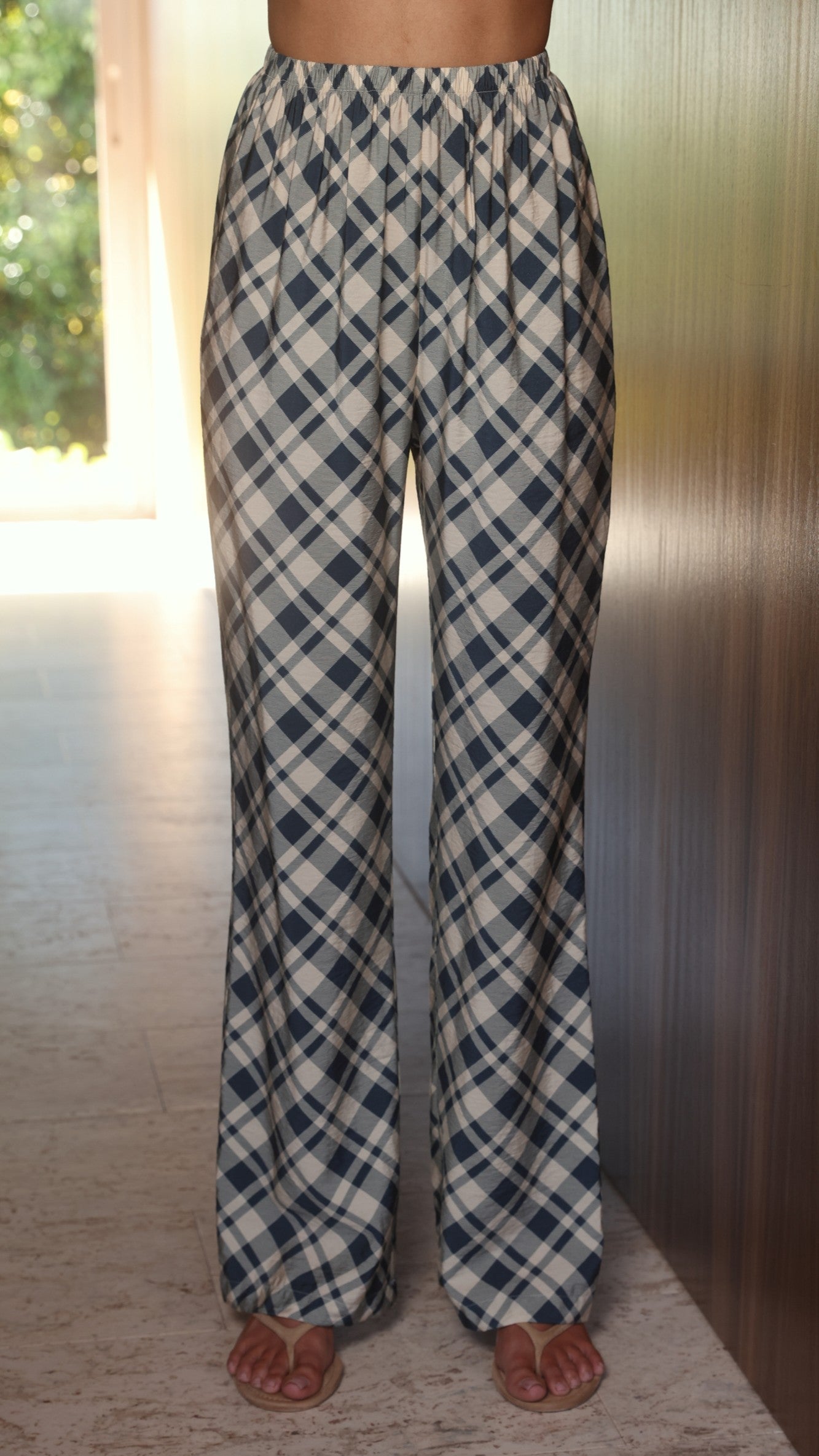 Avery | High Rise Wide Leg Plaid Pants