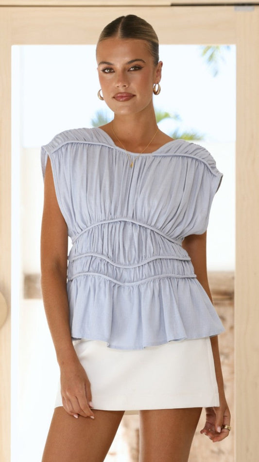 Amy | Women's Sleeveless Tiered Top