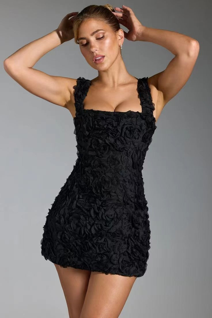 Floral Textured Cocktail Dress For Women
